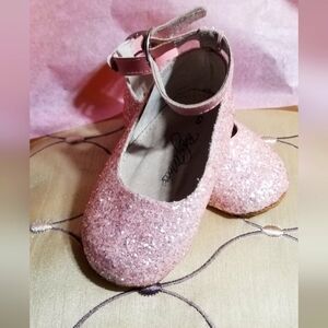 Baby Moccs pink sparkly ballet flat shoes